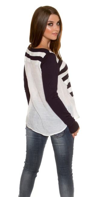 2in1 sweater striped Navy